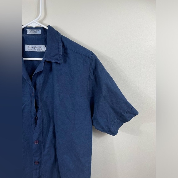 Signatures by Northern Isles Vintage Women's Blue Short Sleeve Shirt Size 6 - Picture 3 of 14